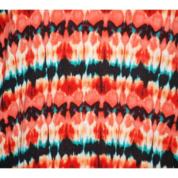 Jillian Nicole Ladies Abstract Blouse Top Size L Stretch 3/4 Sleeve Wrap Look - Picture 6 of 9